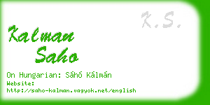 kalman saho business card